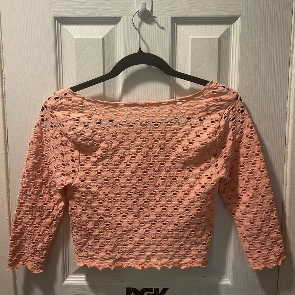 Free People Coral Lace Blouse - Picture 4 of 5